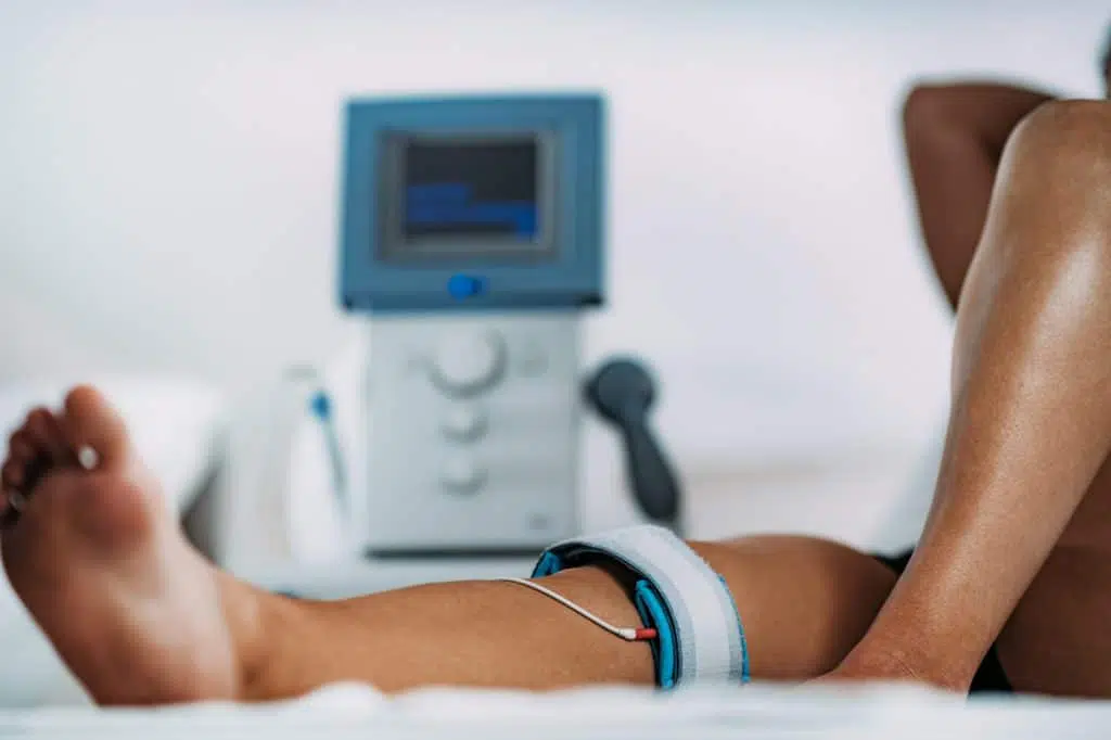 Patient receiving a Nerve Conduction Velocity test