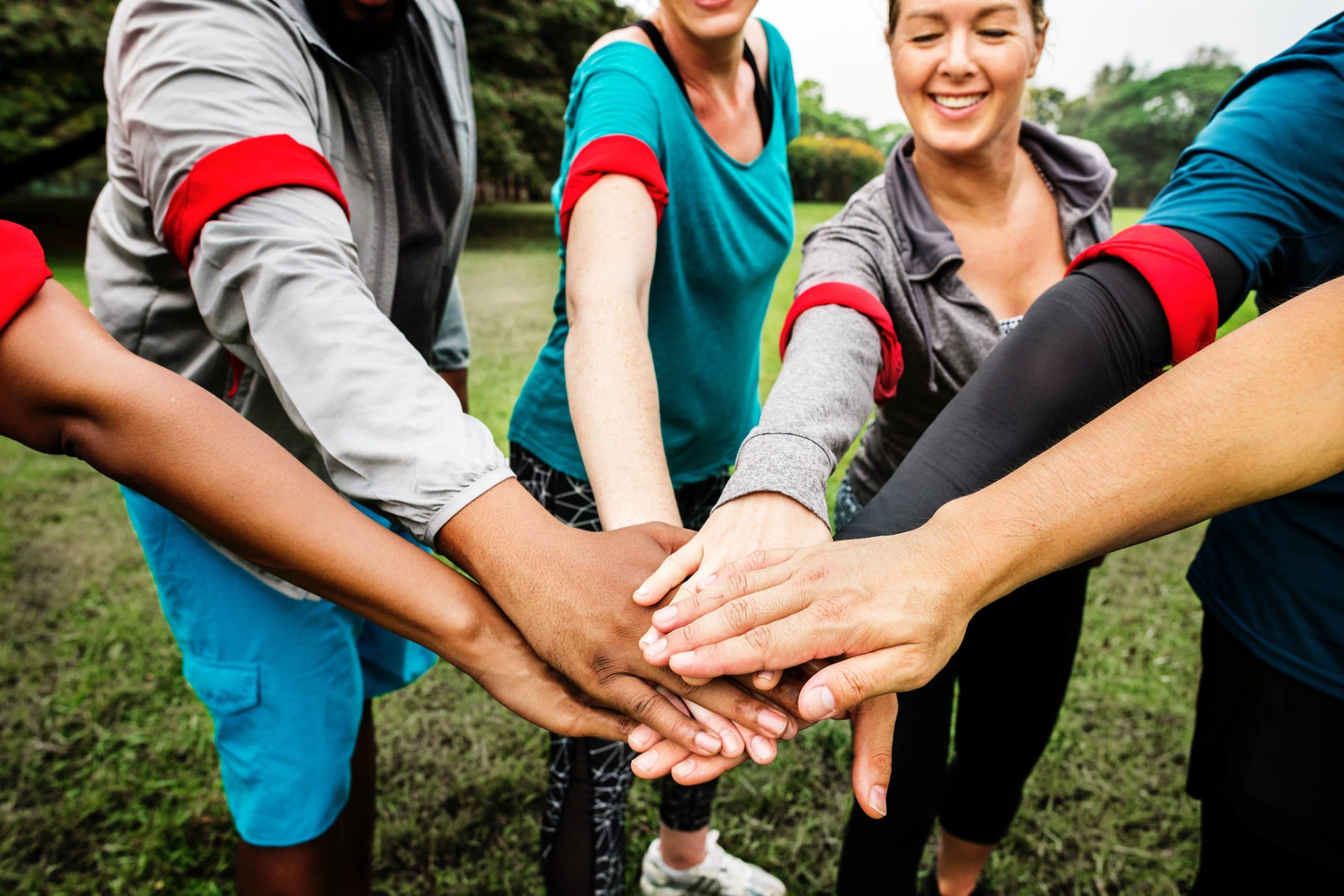 Small group of adults participating in a weight loss challenge