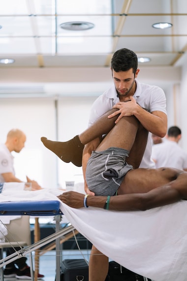 Chiropractic adjustments to dock worker after getting injured