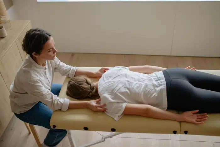 Patient is under going Manipulation Under anesthesia in a chiropractic clinic